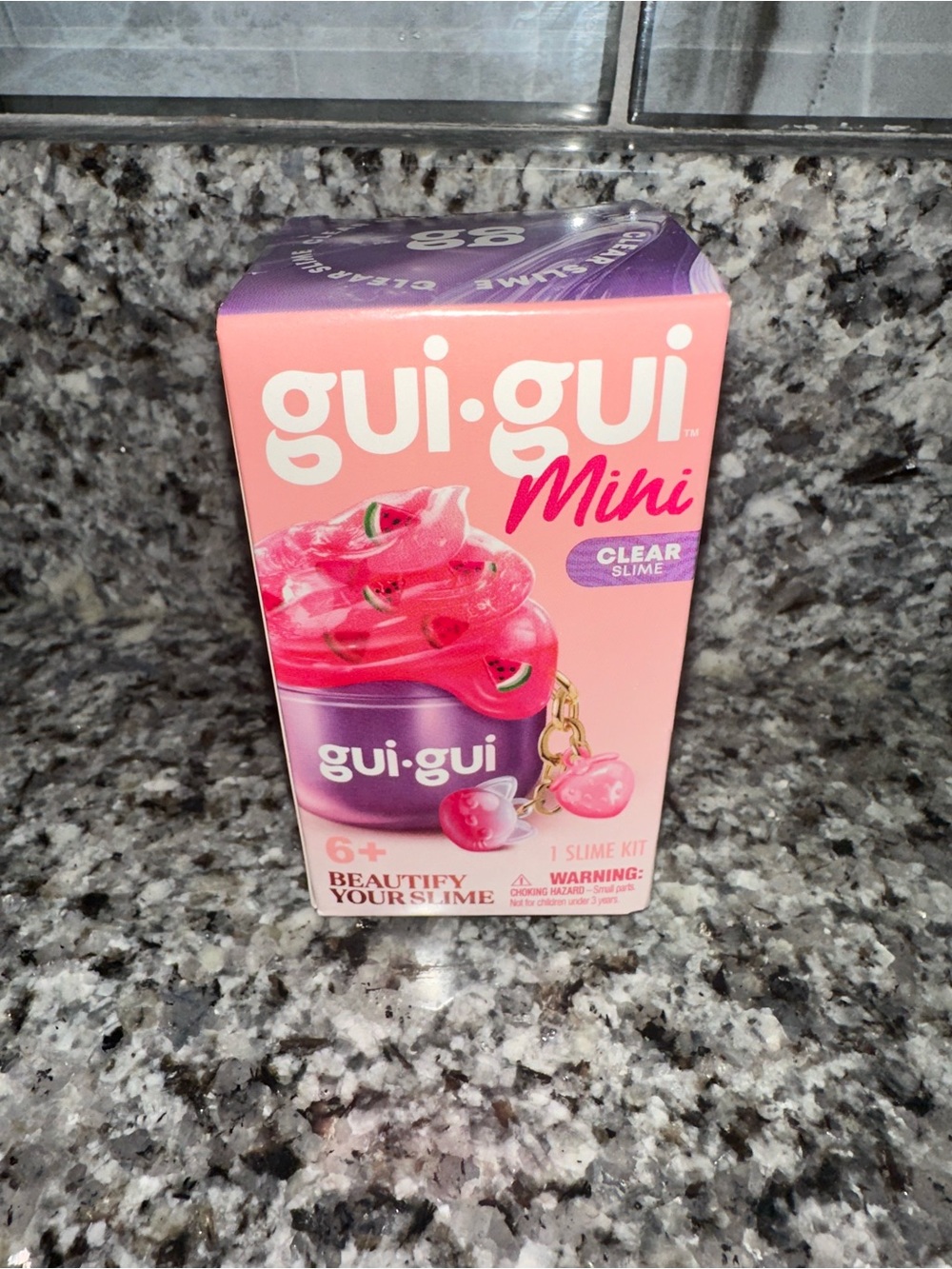 New GUI GUI Mini Keychain Clear Slime Kit – Pink